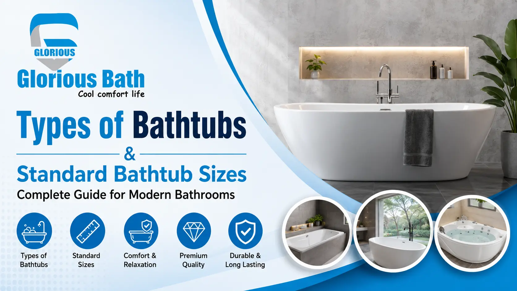 You are currently viewing Types of Bathtubs and Standard Bathtub Sizes: Complete Guide for Modern Bathrooms