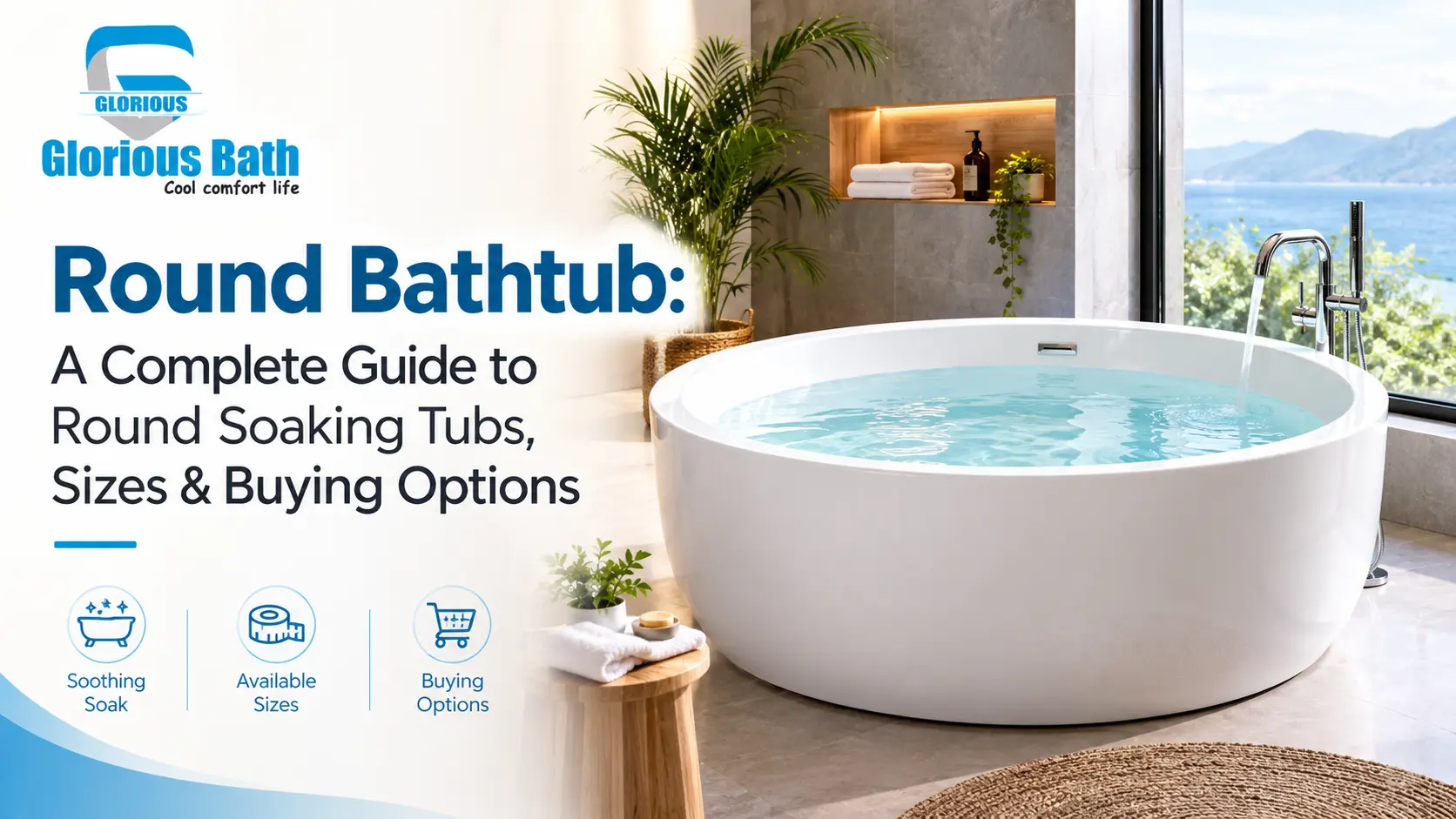 You are currently viewing Round Bathtub: A Complete Guide to Round Soaking Tubs, Sizes & Buying Options